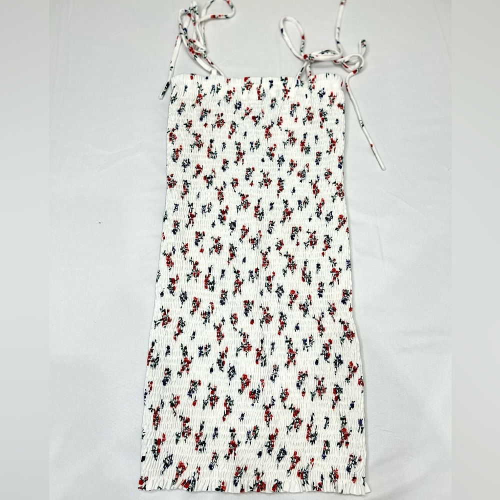 White floral mini dress